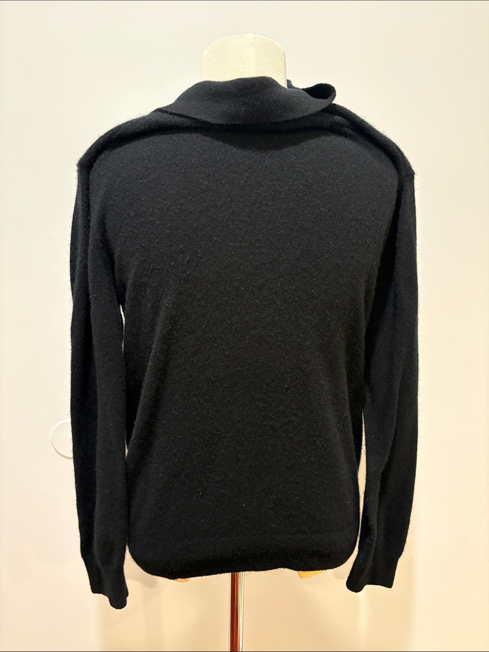 Quince Men’s Size XL Black 100% Cashmere Mongolian Cashmere Polo Sweater - Picture 6 of 10